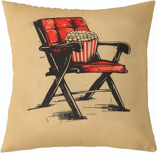 Vista 20 de Homewish Theater Cinema Poster Throw Pillow Covers (Pack of 1),Retro Movie Cushion Cover for Kids Boys Teens Popcorn Pillow Cases Movie Night Living