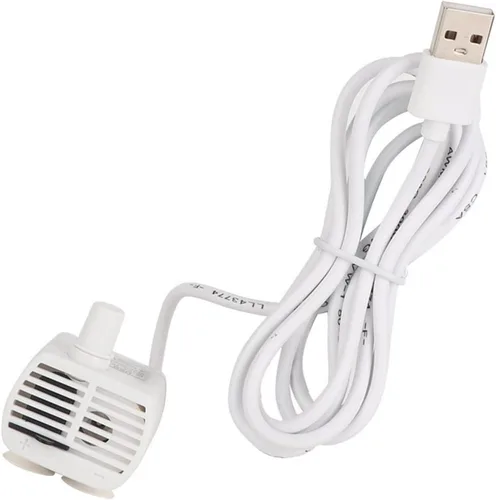 Vista 6 de JTLB Bomba de fuente de agua para gatos, repuesto de bomba USB blanca de 7 x 7 x 5, bomba de agua sumergible para acuario de peces, dispensador