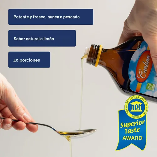 Vista 4 de Carlson - El Mejor de Todos los Aceites de Pescado, 1600 mg de Omega-3, Suplemento de Aceite de Pescado Líquido, Aceite de Pescado Noruego, Captura