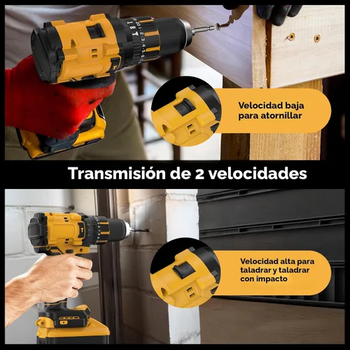Vista 3 de Taladro de Martillo Inalámbrico Compatible con Batería Dewalt 20V MAX (Sin Batería) Taladro Sin Escobillas de 20V, Taladro Inalámbrico de 1/2