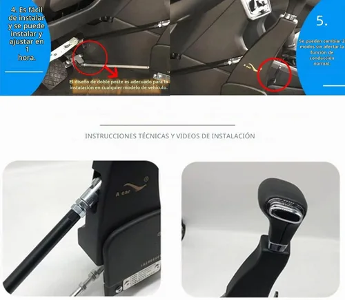 Vista 4 de YANGG Controles manuales para conducir con los pies, equipo de ayuda para discapacitados, mango para conductor, ayuda para pedales