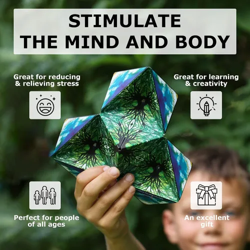 Vista 3 de Shashibo - Cubo que cambia de forma, juego para aliviar la ansiedad con 36 imanes de tierras raras, premiado y patentado, extraordinario cubo mágico