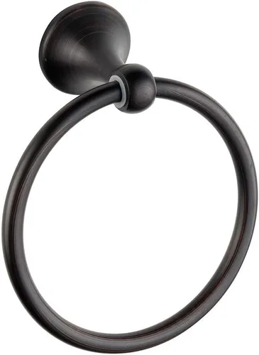 Vista 7 de Anillo de toalla redondo de diseño clásico montado en la pared para baño (níquel cepillado)