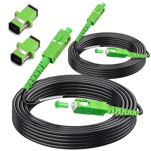 Vista 10 de SC/APC a SC/APC Cable de Fibra Óptica para Internet, Cable de Conexión de Modo Simple Blindado, Cordón de Conexión Óptica de Fibra Óptica - SIMPLEX