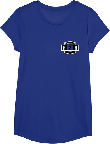 Vista 26 de H2H Fantasía Deportes bolsillo logotipo playera, Césped Azul Pastel