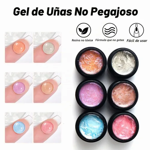 Vista 4 de Gel de uñas sólido constructor, 6 colores no pegajosos para esculpir las uñas