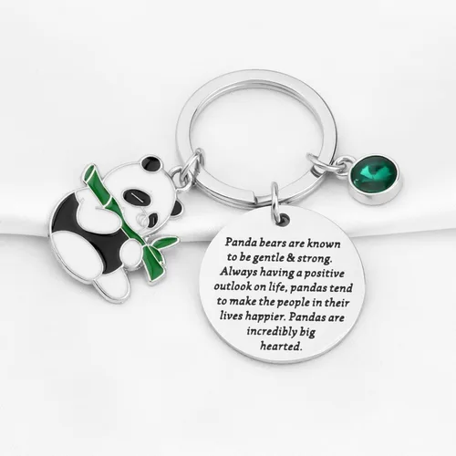 Vista 6 de Lindo llavero de panda animal oso panda amante joyería regalo oso panda oso oso panda son conocidos por ser suaves y fuertes