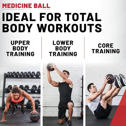 Vista 7 de Lifeline Fitness Balón medicinal - Entrenamiento de fuerza y estabilidad corporal total, antideslizante, rebote ligero, superficie texturizada