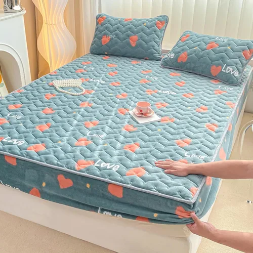 Vista 30 de Juego de sábanas bajeras extra largas tamaño King de 3 piezas con 2 fundas de almohada, forro polar de leche, suave para arrugas y antidecoloración