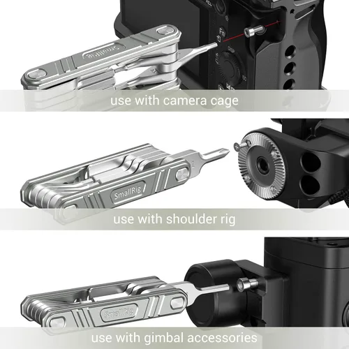 Vista 5 de SMALLRIG Herramienta plegable universal multiherramienta para videógrafos, juego de herramientas con nueve herramientas funcionales incluidas