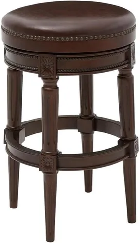 Vista 7 de New Ridge Home Goods Chapman Taburete giratorio de 26 pulgadas de altura de mostrador sin respaldo en nogal