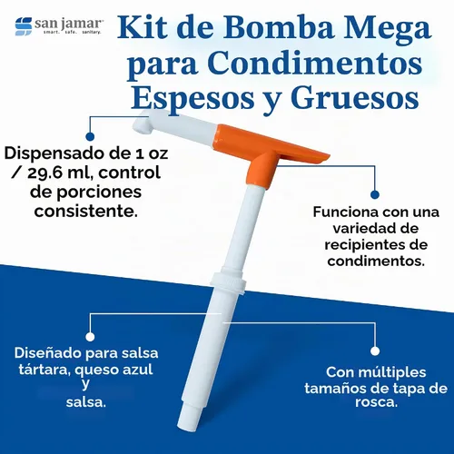 Vista 3 de Kit de bomba y mega bomba con 6 piezas San Jamar P7410