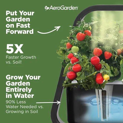 Vista 6 de AeroGarden Sprout - Jardín interior con luz LED de cultivo, color negro