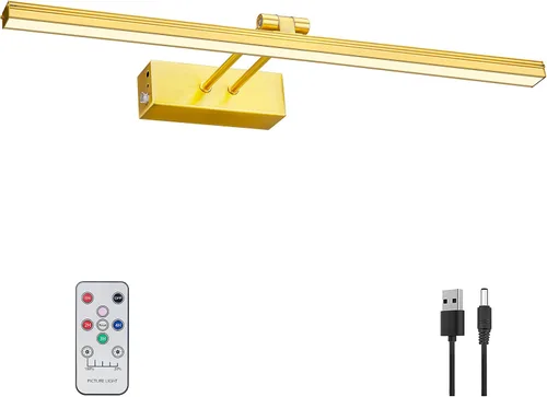 Vista 20 de FUNCHDAY Luz para Cuadros, Luces de Arte a Batería para Pared, Luz Inalámbrica con Control Remoto para Pinturas con Temporizador y Regulable