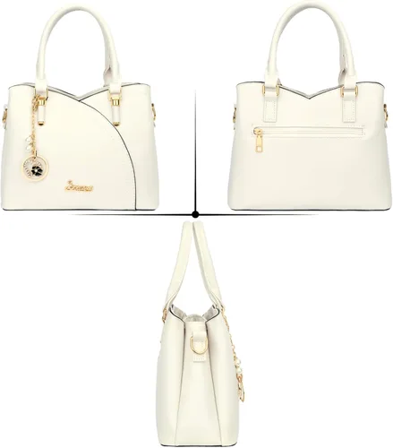 Vista 3 de KKXIU 3 compartimentos con cremallera para mujer, bolso de hombro con asa superior