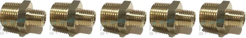 Vista 5 de Boquilla hexagonal reductora de latón 1/2 "x 1/4" macho NPT MNPT combustible/aire/agua/aceite/gas WOG (cantidad 01)