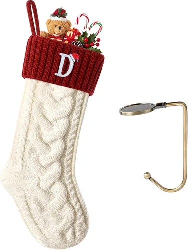 Vista 47 de Botas de Navidad personalizadas, iniciales personalizadas, 18 pulgadas, botas de Navidad tejidas con letras para colgar en la chimenea, botas