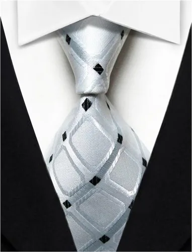 Vista 3 de Lot - 10 corbatas para hombre, 100% seda, tejido delgado, jacquard, corbatas clásicas