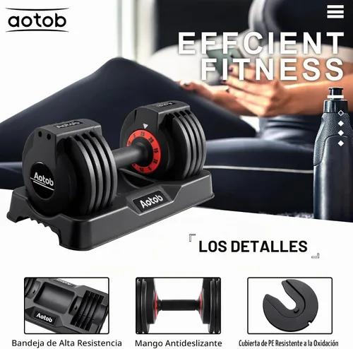 Vista 3 de AOTOB Adjustable Dumbbell Set 25/55 Lbs (Pair) Set of 2