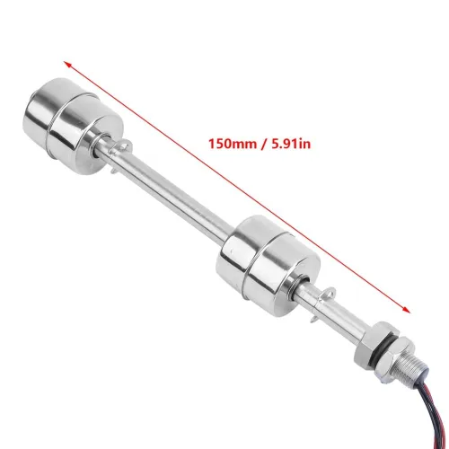 Vista 2 de Sensor de interruptor de flotador de doble bola para control de nivel de agua 0-220V AC/DC 304 Sensor de acero inoxidable para tanques y piscinas