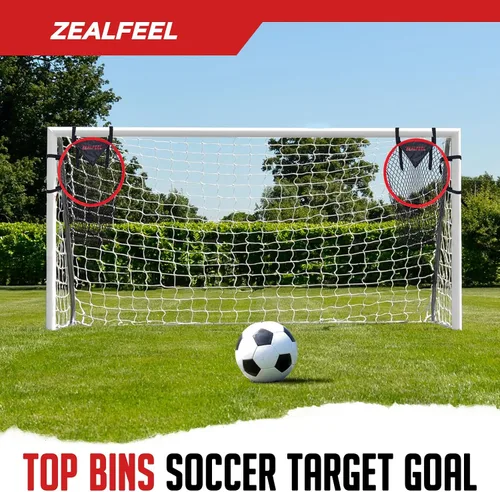 Vista 2 de ZEALFEEL Objetivo de portería de fútbol para 2 piezas, 16 pulgadas de contenedores superiores de fútbol para entrenamiento de precisión de tiro