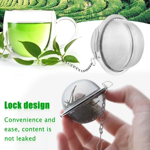 Vista 5 de Tea Steeper, 2 unidades de infusor de té de malla, filtro de té de alta calidad, difusor de intervalo de té con gancho de cadena extendido