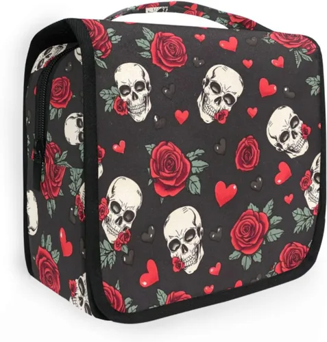 Vista 12 de MNSRUU Hanging Toiletry Bag Bats Satellites Skulls and Trees Travel Makeup bag for Toiletries Portable Travel Toiletry Organizer Cosmetic Bags with