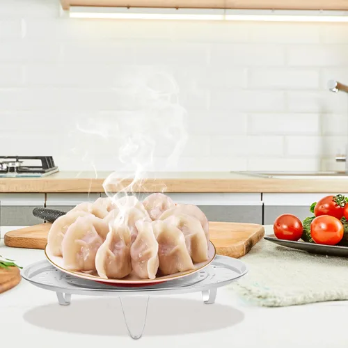 Vista 9 de 3pcs Stainless Steel Steaming Rack with Three Detachable Legs for Pots Polished Surface, Footed Base, Suitable for Pressure Cooking, Most Pots