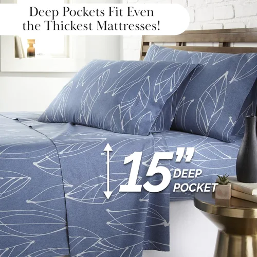 Vista 22 de Southshore Fine Living, Inc. Colección Winter Brush, juego de sábanas de 3 piezas para cama individual, sábana bajera con bolsillo profundo de 14