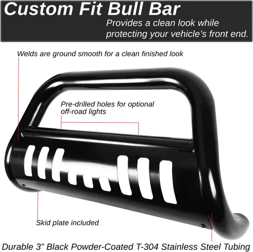 Vista 7 de DNA MOTORING Barra de parachoques delantero de 3 pulgadas compatible con 10-16 4Runner, BURB-032-BK