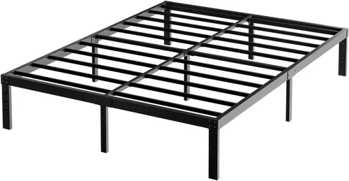 Vista 7 de Marco de cama tamaño King, marco de cama de plataforma de 14 pulgadas, soporte antideslizante de listones de acero resistente de 3500 libras,