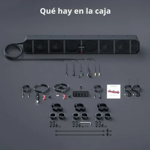 Vista 8 de GoHawk Barra de sonido UTV de 35 pulgadas y 10 altavoces con subwoofer, barra de sonido RGB ATV