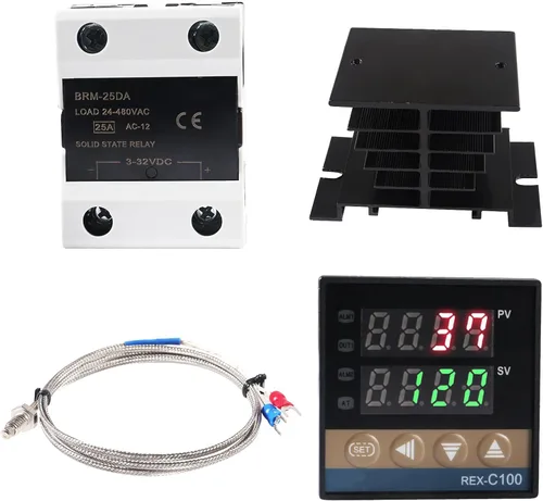 Vista 7 de Controlador de temperatura PID digital REX-C100 PID Termostato Controlador de temperatura Digital REX C100 con relé SSR 40DA Sonda de termopar K RKC