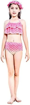 Vista 6 de Traje de baño de 5 piezas con colas de sirena para niñas, bikini (sin monoaleta)