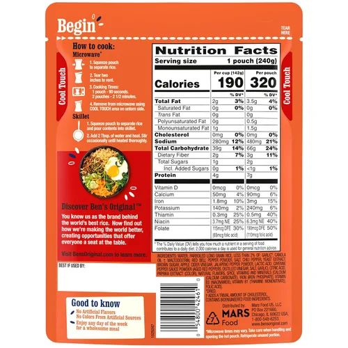 Vista 2 de BEN'S ORIGINAL Ready Rice - Arroz con sabor a ajo, fácil de cenar, bolsa de 8.5 onzas (paquete de 12)
