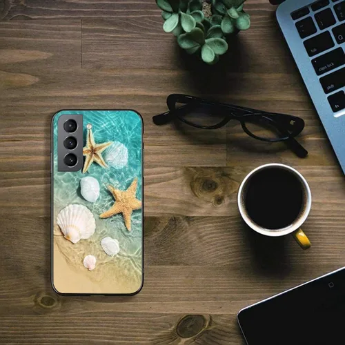 Vista 4 de Funda compatible con Samsung Galaxy S21 Plus, diseño de estrella de mar de playa, conchas de mar, delgada, suave, TPU a prueba de golpes