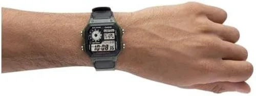 Vista 4 de Casio Reloj Clásico Verde AE1200WHB-3B, Movimiento de cuarzo