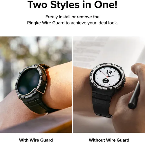 Vista 5 de Ringke Fusion-X Guard [correa + funda] compatible con Samsung Galaxy Watch 5/4 de 1.732 in con correa, resistente a los golpes, funda resistente a