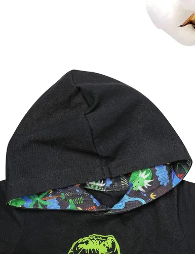 Vista 4 de Von kilizo Conjunto de 2 piezas de ropa de otoño para bebé, sudadera con capucha y pantalones de teñido anudado