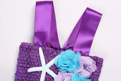 Vista 3 de SKCAIHT Vestido de sirena para niñas, disfraz de princesa de sirena, tutú para fiesta de cumpleaños