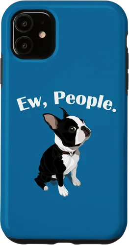 Vista 8 de Funny Mens Womens Kids Cartoon Ew People Bostie Dog Lover Case for iPhone 17
