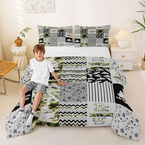 Vista 69 de Erosebridal Softball Comforter Set Patchwork Buffalo Plaid Twin Bedding Sets for Girls Kids Teens Child Galaxy Stars Ball Game Baseball Comforter