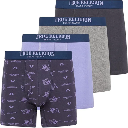 Vista 9 de True Religion Mens Boxer Briefs Cotton Stretch Underwear for Men Pack of 4 Negro