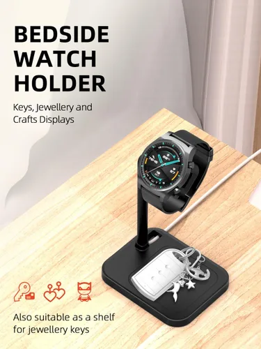Vista 6 de Base de carga universal ajustable para reloj inteligente con soporte telescópico, compatible con Samsung Galaxy, Google Pixel, Huawei, Garmin