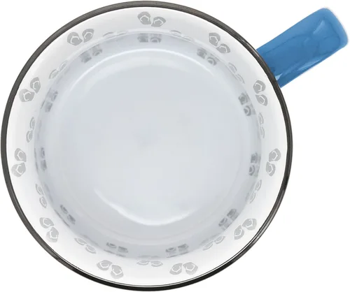 Vista 4 de Pavilion Gift Company - Taza de cerámica de 18 onzas, color azul con acabado moteado, taza de café duradera de pared gruesa estilo campamento, taza