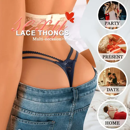 Vista 29 de Ropa interior con purpurina transpirable con encaje sexy para mujer