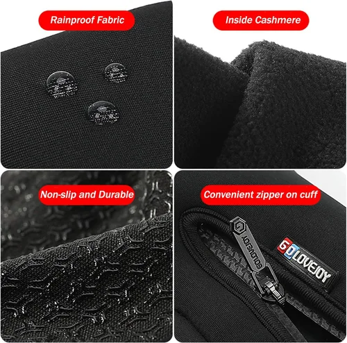 Vista 5 de CURELIX Guantes de invierno para hombres y mujeres, con pantalla táctil, cálidos, guantes térmicos para clima frío, para correr, ciclismo