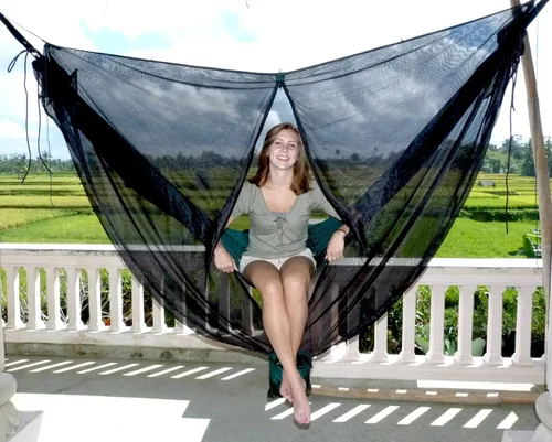 Vista 2 de Hammock Bliss Mosquitera Capullo - La mejor red de hamaca para insectos con malla a prueba de insectos que no se ve Um - Haz que la hamaca