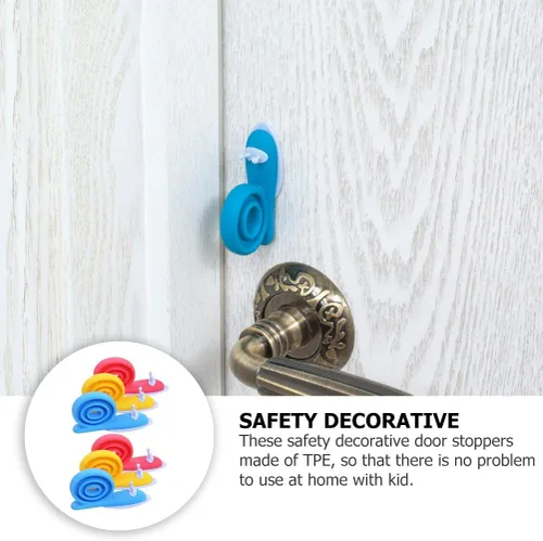 Vista 3 de TEHAUX Tope de puerta de 6 unidades de elastómero termoplástico (TPE) para puerta de animales, antideslizantes, clips decorativos para puerta