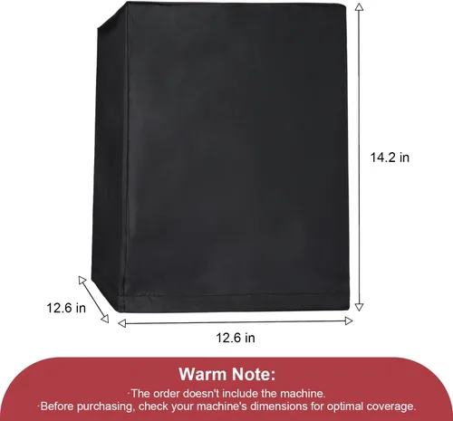 Vista 2 de Funda para freidora de aire para freidora de aire pequeña de 2 a 5 cuartos de galón, cubierta impermeable y a prueba de polvo, color negro